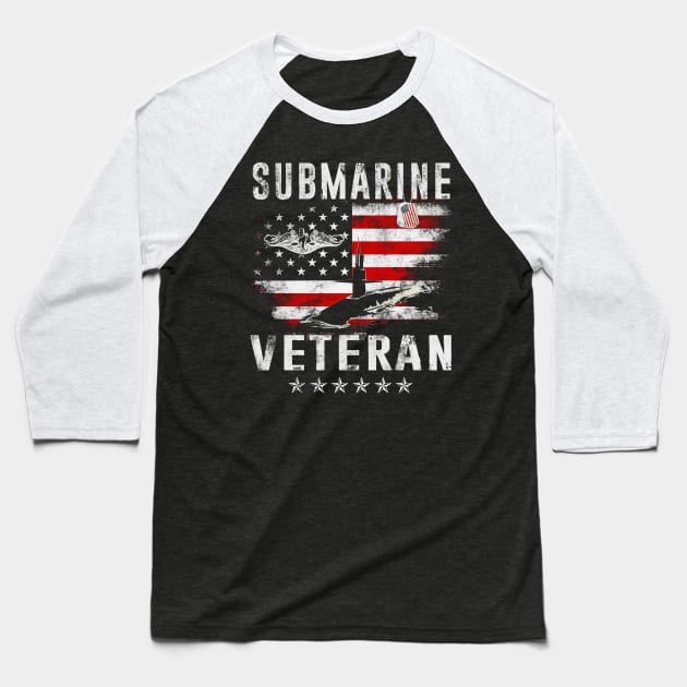US Military Submarine Veteran Gift For A Veteran Submariner - Gift for Veterans Day 4th of July or Patriotic Memorial Day Baseball T-Shirt by Oscar N Sims